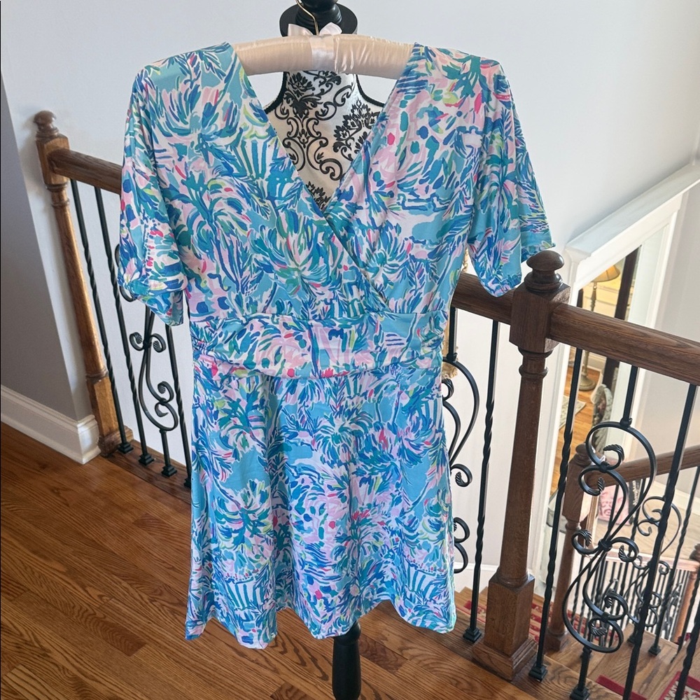 Colorful Floral V-Neck Dress